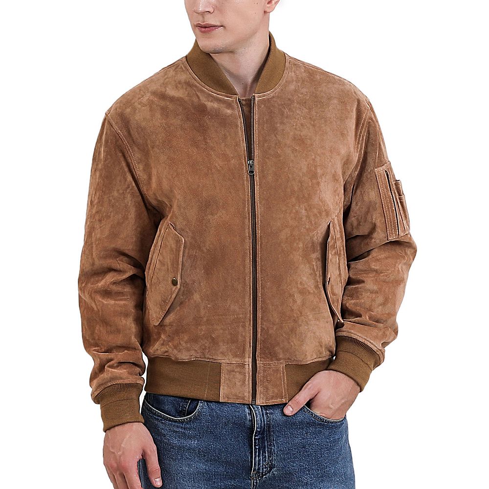 

Мужская замшевая куртка-бомбер Ma-1 Landing Leathers, цвет Camel