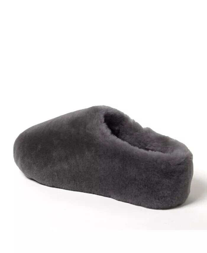 Женские тапочки из натуральной овчины Dearfoams Fireside от Maryboro на платформе Fuzzy Clog, серый — фото 3