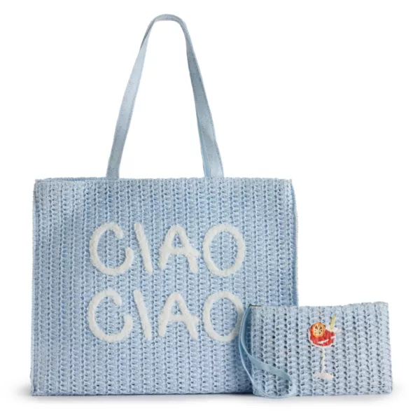 

Соломенная сумка-тоут и наручный ремешок Maya Sonoma Goods For Life, цвет blue ciao tote