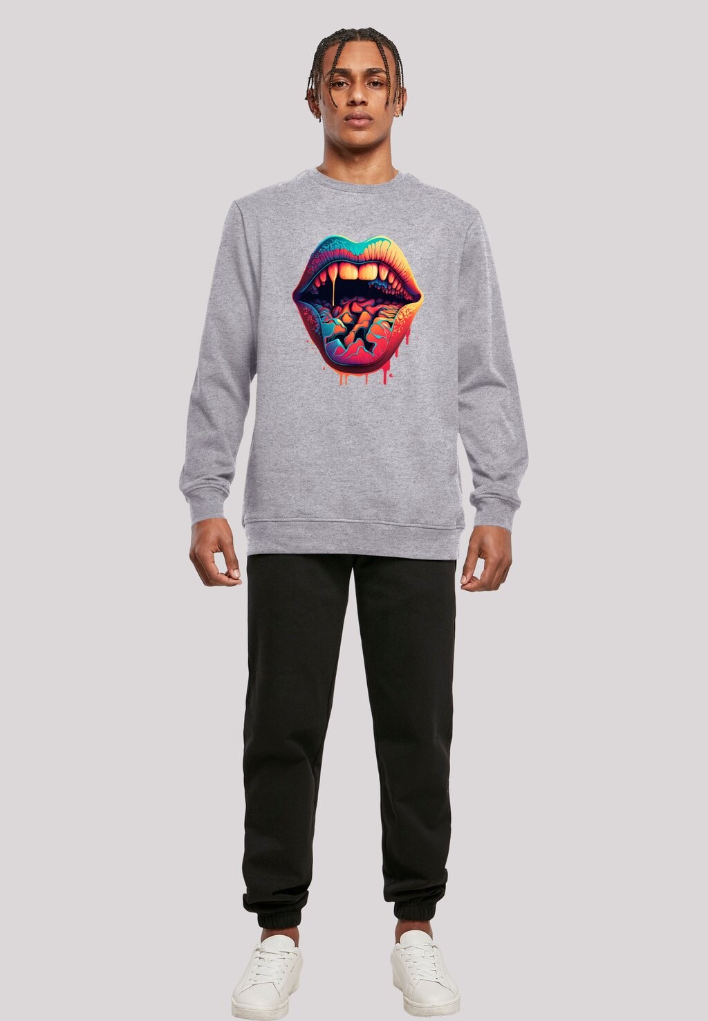 

Толстовка DROOLING LIPS CREW F4NT4STIC, серый