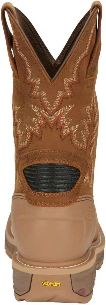 Мужские рабочие ботинки Justin Men's Commander Montana Rust водонепроницаемые 11" с нановолоконным композитным носком — фото 4