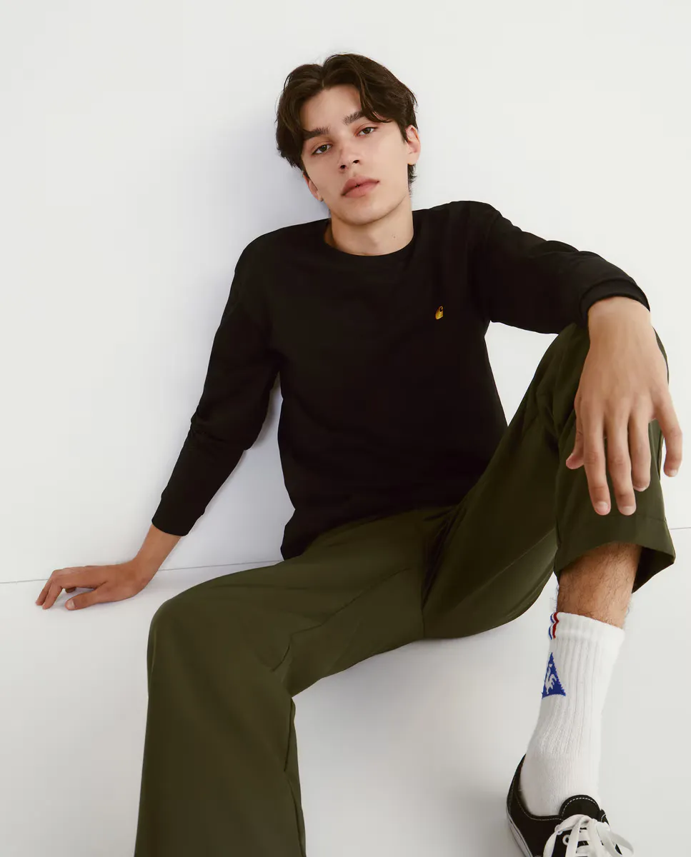

Мужская синяя футболка с длинным рукавом Carhartt WIP, синий