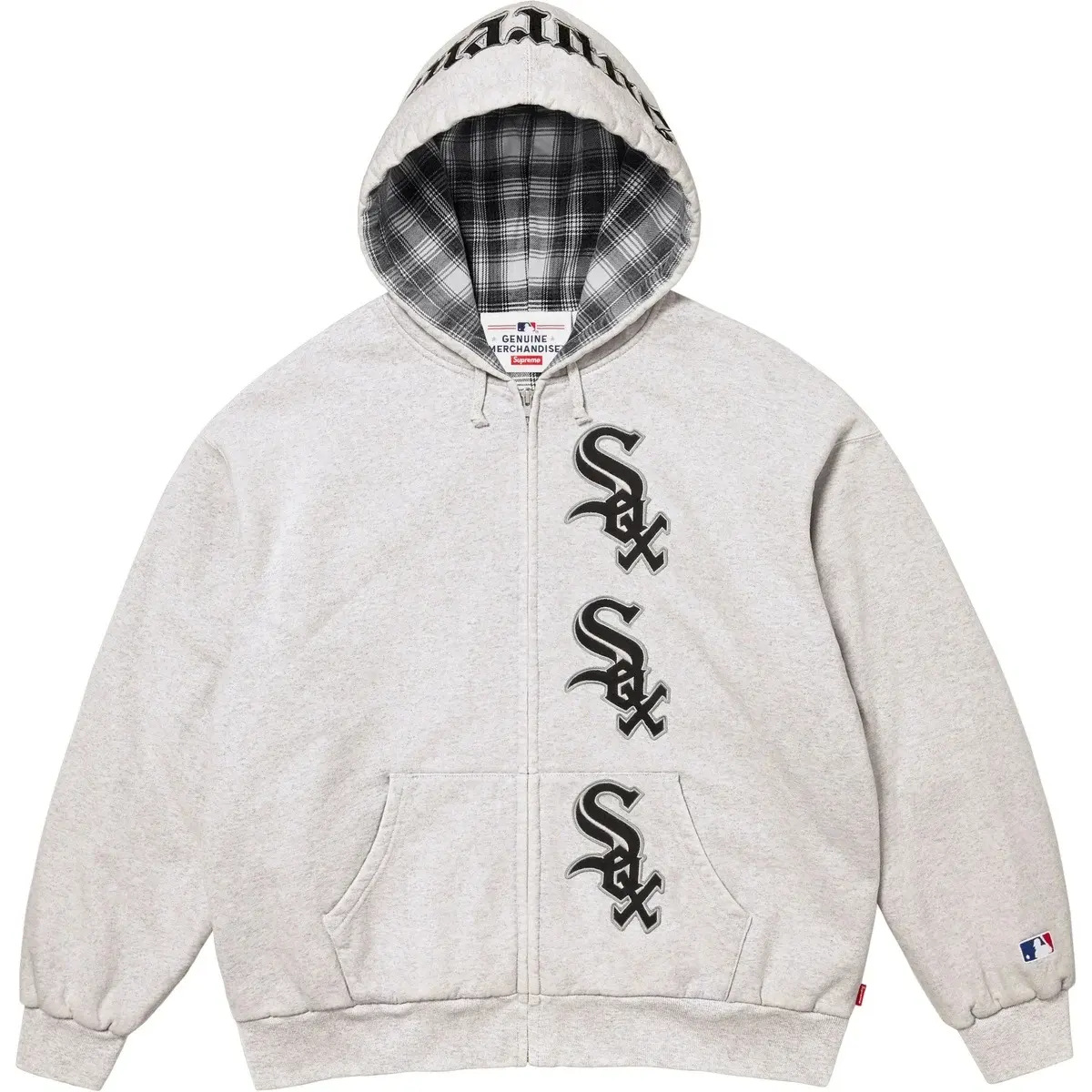 Supreme Толстовка с капюшоном Chicago White Sox FW25 WEEK17 на молнии, унисекс — фото 4