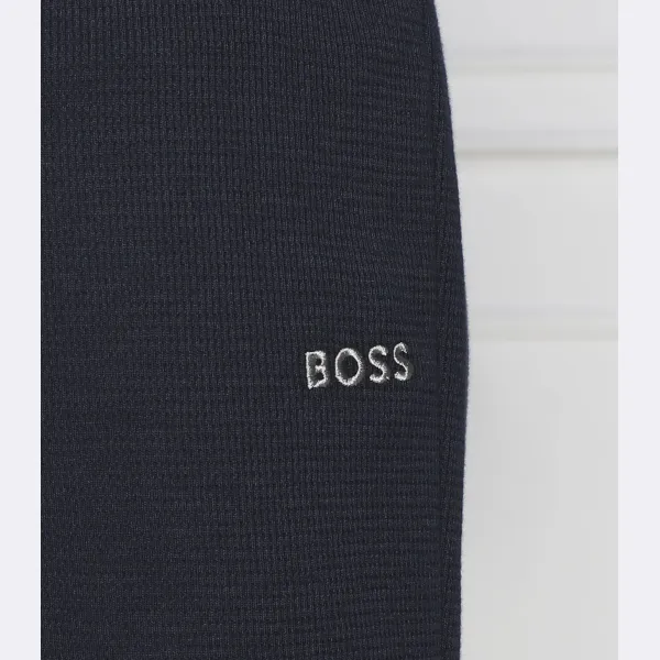 Пижамные брюки стандартного кроя вафельного цвета. Boss, синий — фото 4
