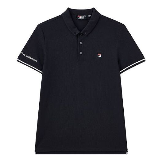 

Футболка embroidery logo casual sport short sleeve poloshirt men's blue Fila, синий