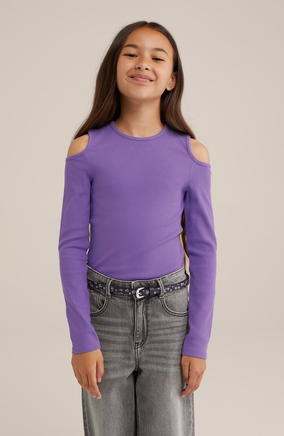 

Рубашка с длинным рукавом WE Fashion, крапчатый темно-фиолетовый