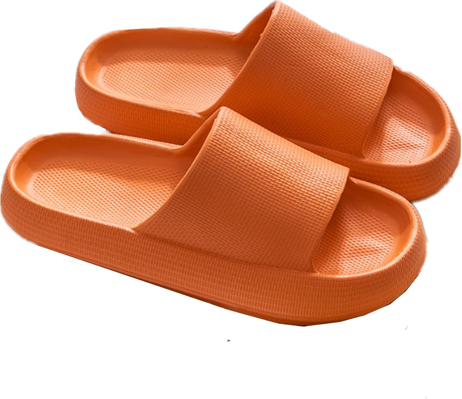 

Шлепанцы BASKANIA Cloud для женщин и мужчин, с подушечкой, противоскользящие, для ванной и душа, мягкая толстая подошва, для дома и улицы, мягкие и удобные с открытым носком, оранжевый
