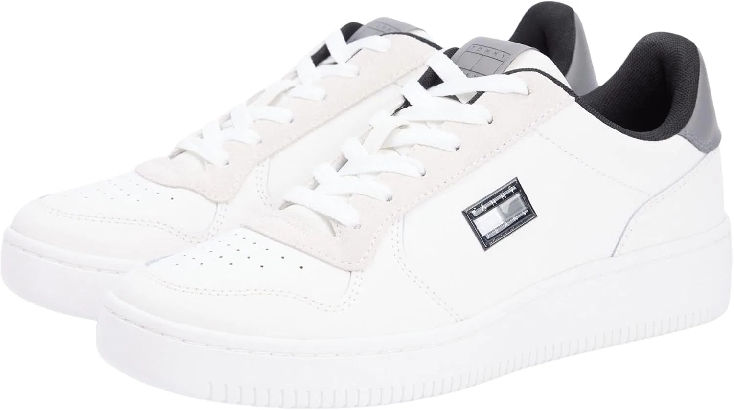 Мужские низкие кроссовки Tommy Jeans TJM Retro Basket Em0em01681, White Ecru Zinc Grey — фото 3