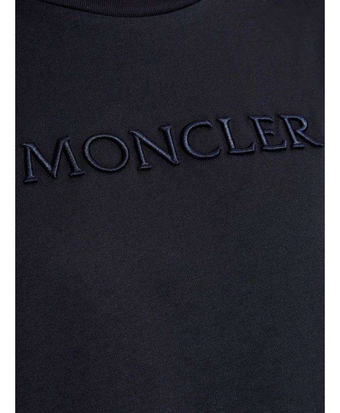 Футболка темно-синего цвета с нашивкой с логотипом. Moncler, синий — фото 2