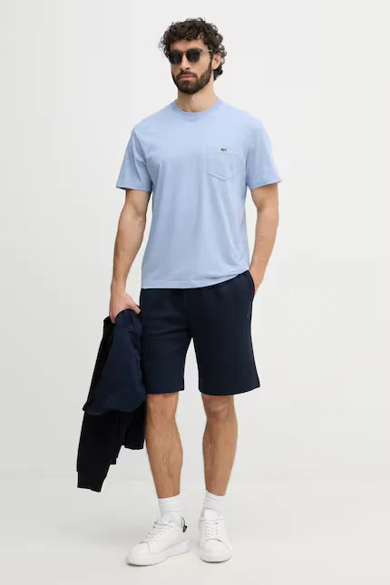 Шорты спортивные из мягкого хлопка Lacoste, темно-синий — фото 2