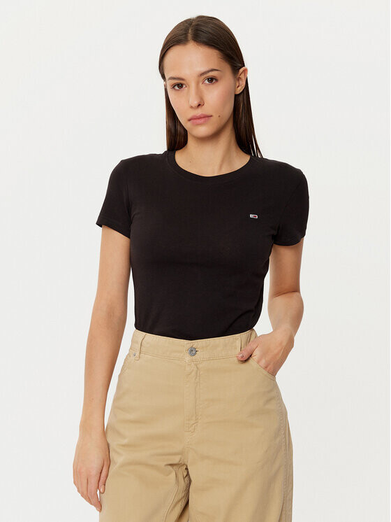

Футболка узкого кроя Tommy Jeans, черный