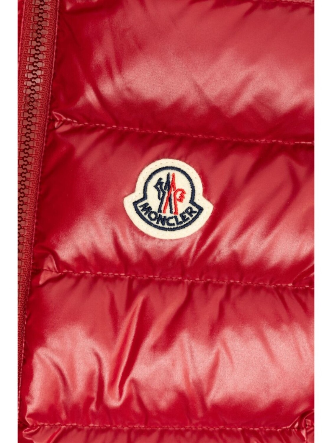 Moncler Enfant дутый жилет с нашивкой-логотипом, красный — фото 3