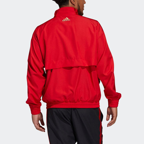 Куртка adidas Cny Dm Po Basketball Casual Sports Half Zipper Jacket Red, красный — фото 4