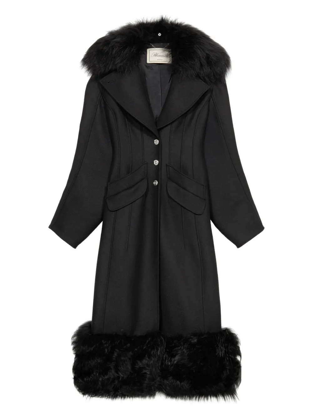 

Пальто с отделкой из искусственного меха BLUMARINE, черный