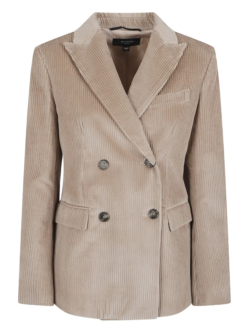 

Вельветовый двубортный пиджак Weekend Max Mara, нейтральный