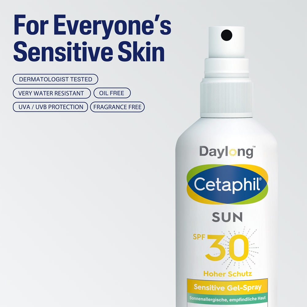 Солнцезащитный гель-спрей Cetaphil Sun Sensitive для чувствительной кожи Daylong, spf 30 150 мл — фото 2