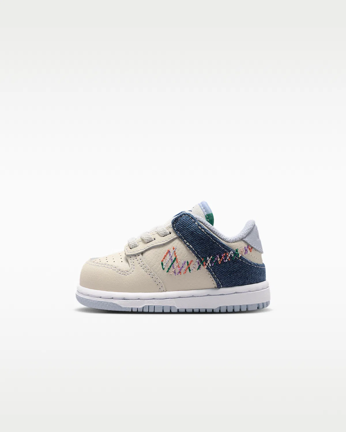 Кроссовки Nike Dunk Low для малышей, Soft Pearl/Blue Denim/Midnight Navy/Multi-Color