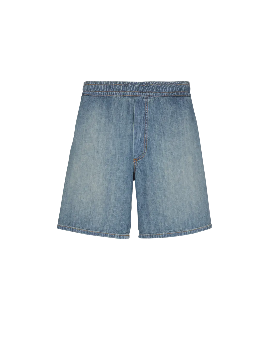 

Джинсовые шорты с эффектом потертости Balmain, синий