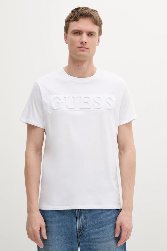 

Хлопковая футболка Guess, белый