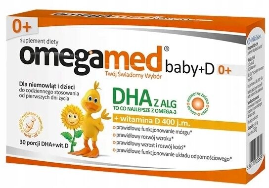 

Omegamed, Бэби, Витамин D + ДГК 0+, 30 капс.