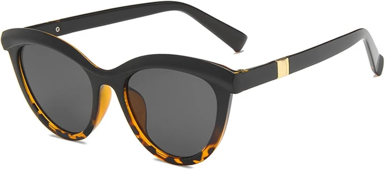 

Модные солнцезащитные очки «кошачий глаз» для женщин и мужчин, винтажные, для летних путешествий, пляжных вечеринок, с защитой от УФ-излучения UV400 TKKTLLT, Black Leopard Gray