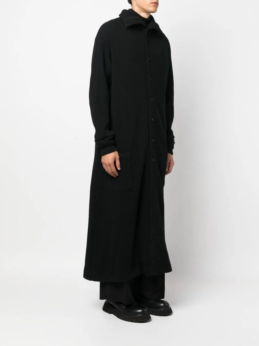 Пальто тонкой вязки Yohji Yamamoto, черный — фото 3