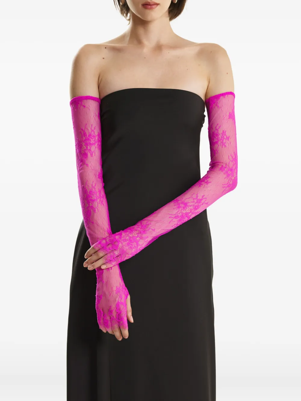 

Длинные перчатки с кружевной отделкой 2310 STUDIO, розовый