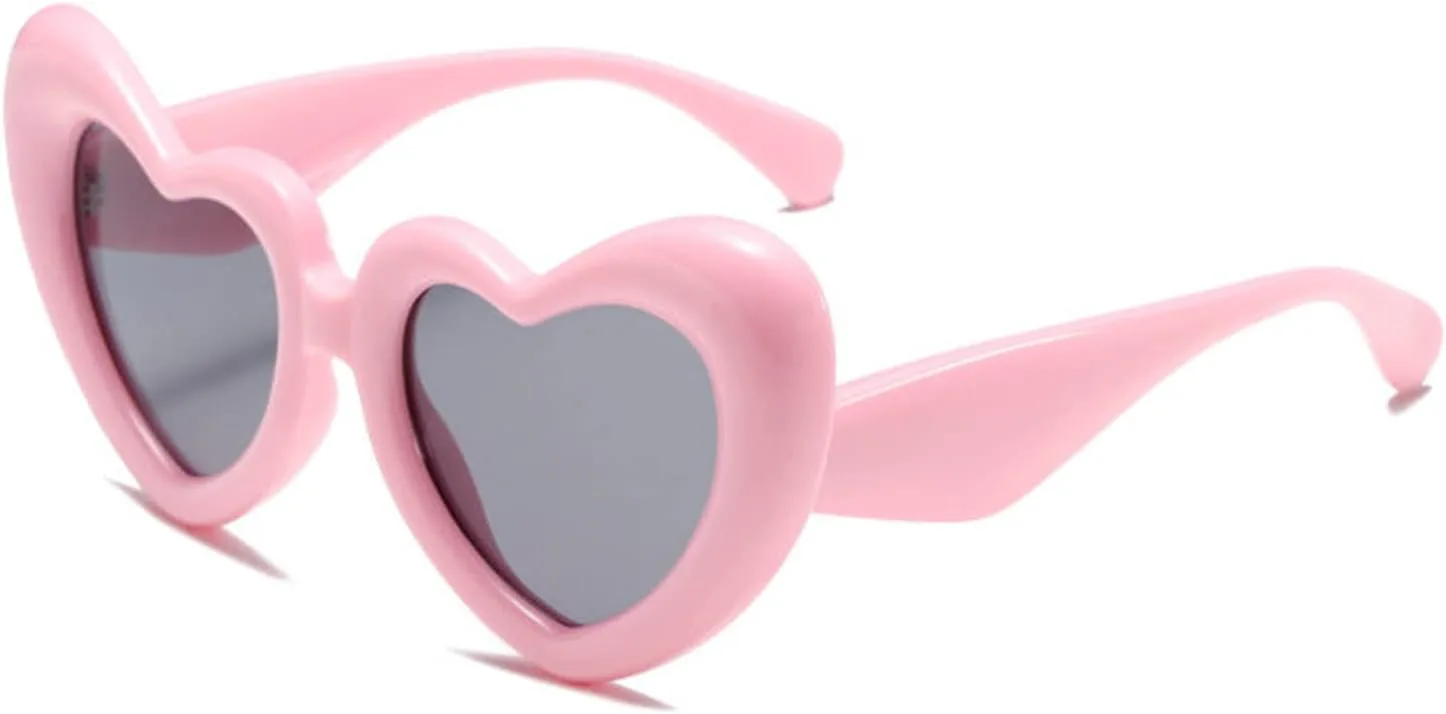 

Солнцезащитные очки Willochra в форме сердца, ретро-очки «кошачий глаз», винтажные милые очки для женщин, идеально подходят для девичника, 2pcs-black&pink