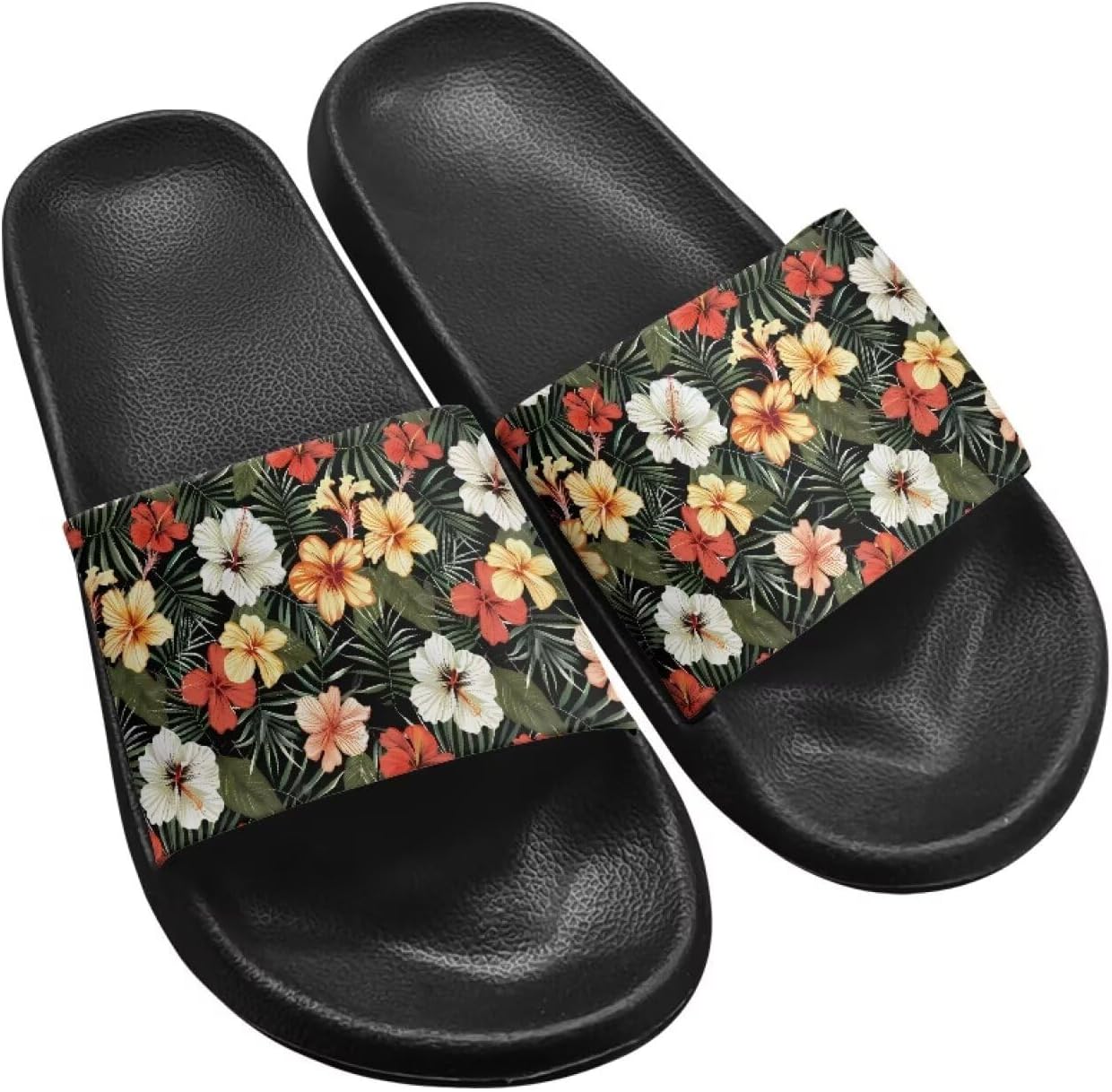 

Шлепанцы Hechitok унисекс, мягкие шлепанцы EVA с толстой подошвой, открытый носок, Hibiscus Flowers