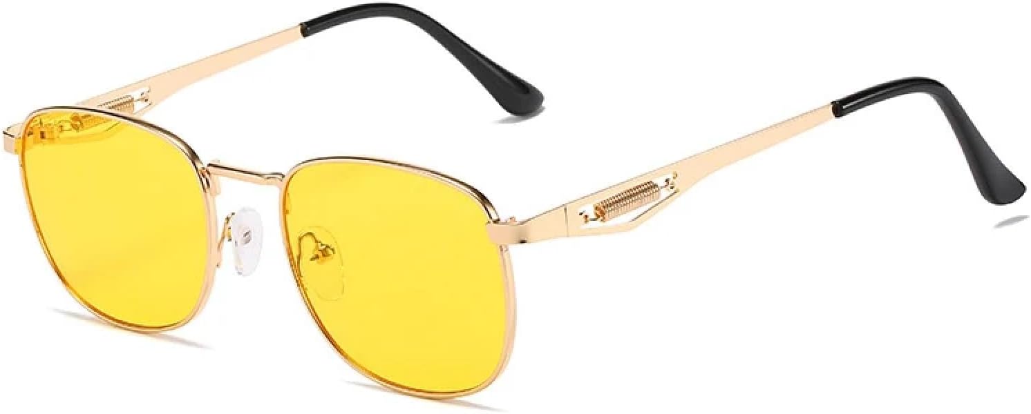 

Металлические солнцезащитные очки для женщин в стиле ретро с прозрачными градиентными линзами и защитой от УФ-излучения (UV400), мужские солнцезащитные очки в стиле панк TVTBBVV, Golden Yellow