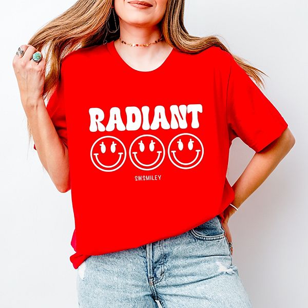 

SWSmiley radiant groovy outline - женская футболка с коротким рукавом Simply Sage Market, Red