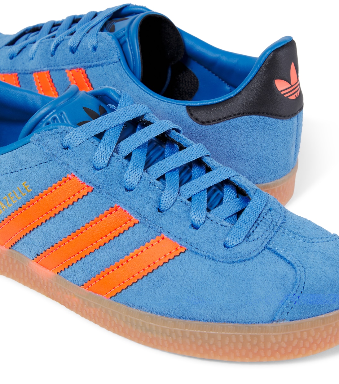Gazelle замшевые кроссовки Adidas Originals Kids, Focus Blue/Solar Orange — фото 4