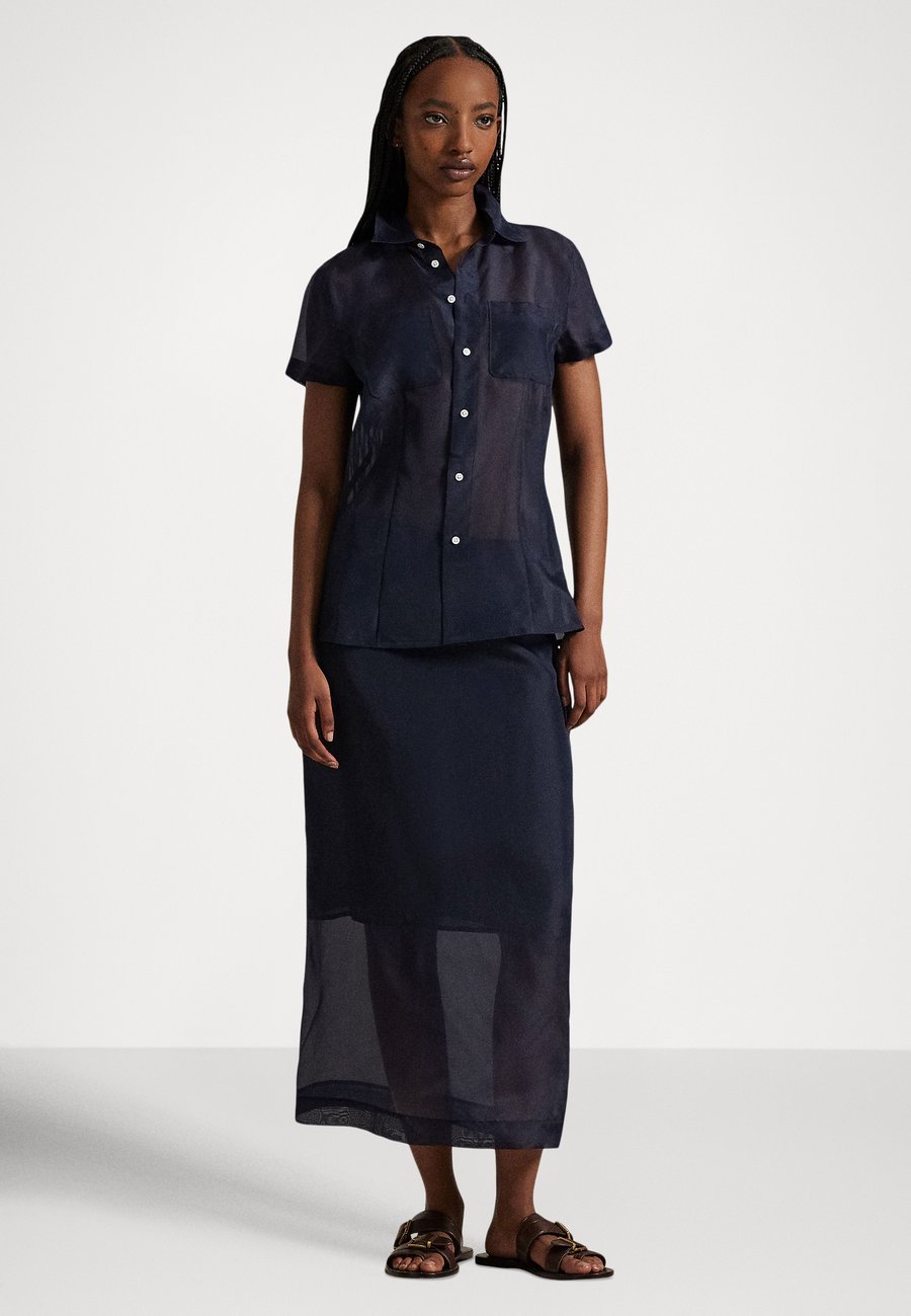 Юбка Polo Ralph Lauren SILK ORGANZA SKIRT, Atlantic/Dark Blue — фото 4
