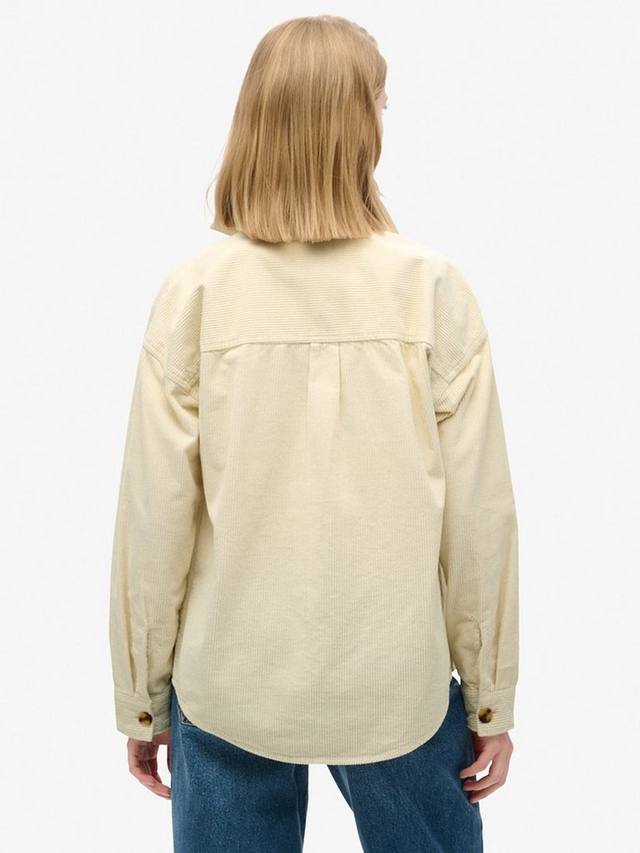 Объемная оверсайт рубашка из органического хлопкового вельвета Superdry, Birch — фото 4