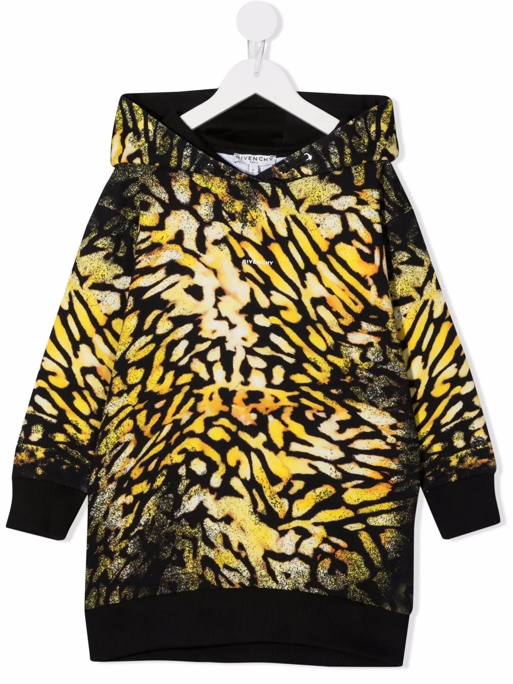 

Платье с принтом и капюшоном Givenchy Kids, черный