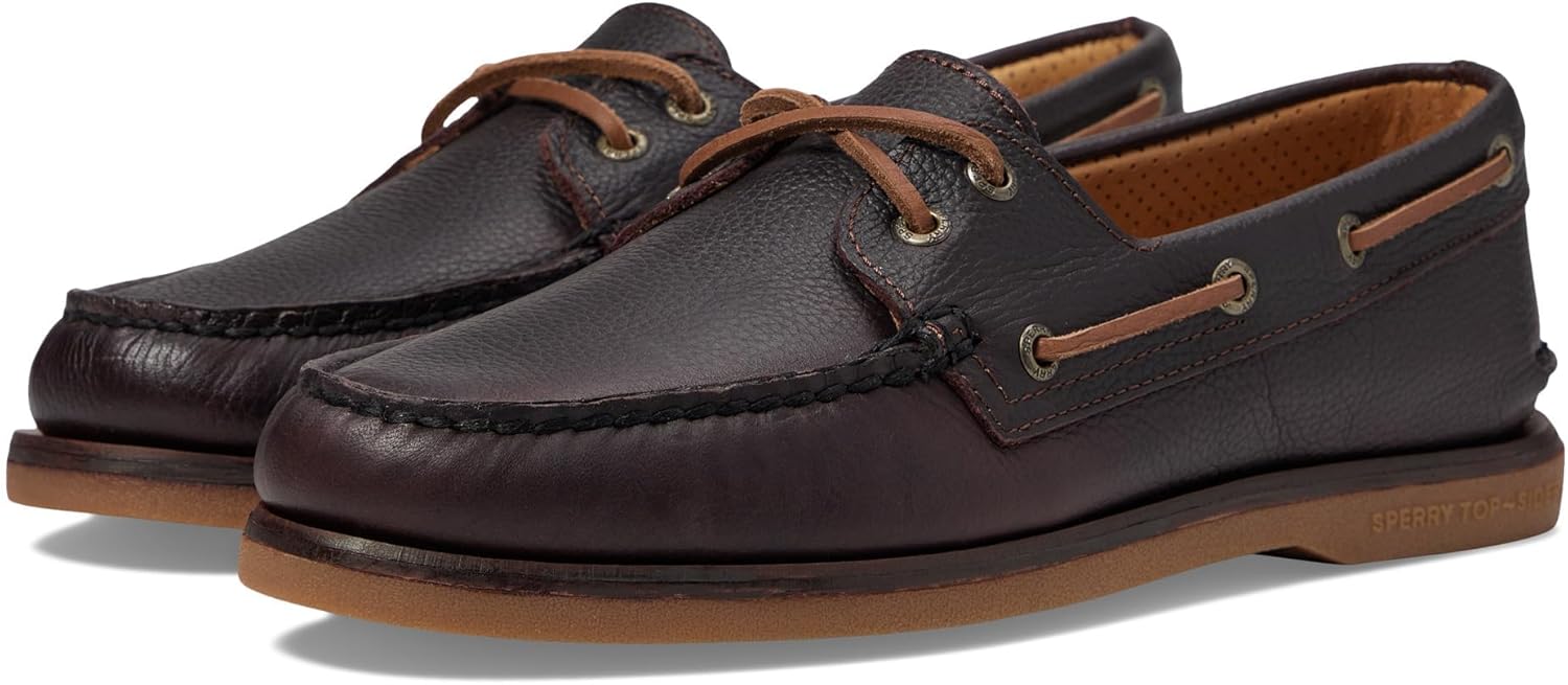 

Мужские золотистые аутентичные двухглазые сезонные кроссовки Sperry