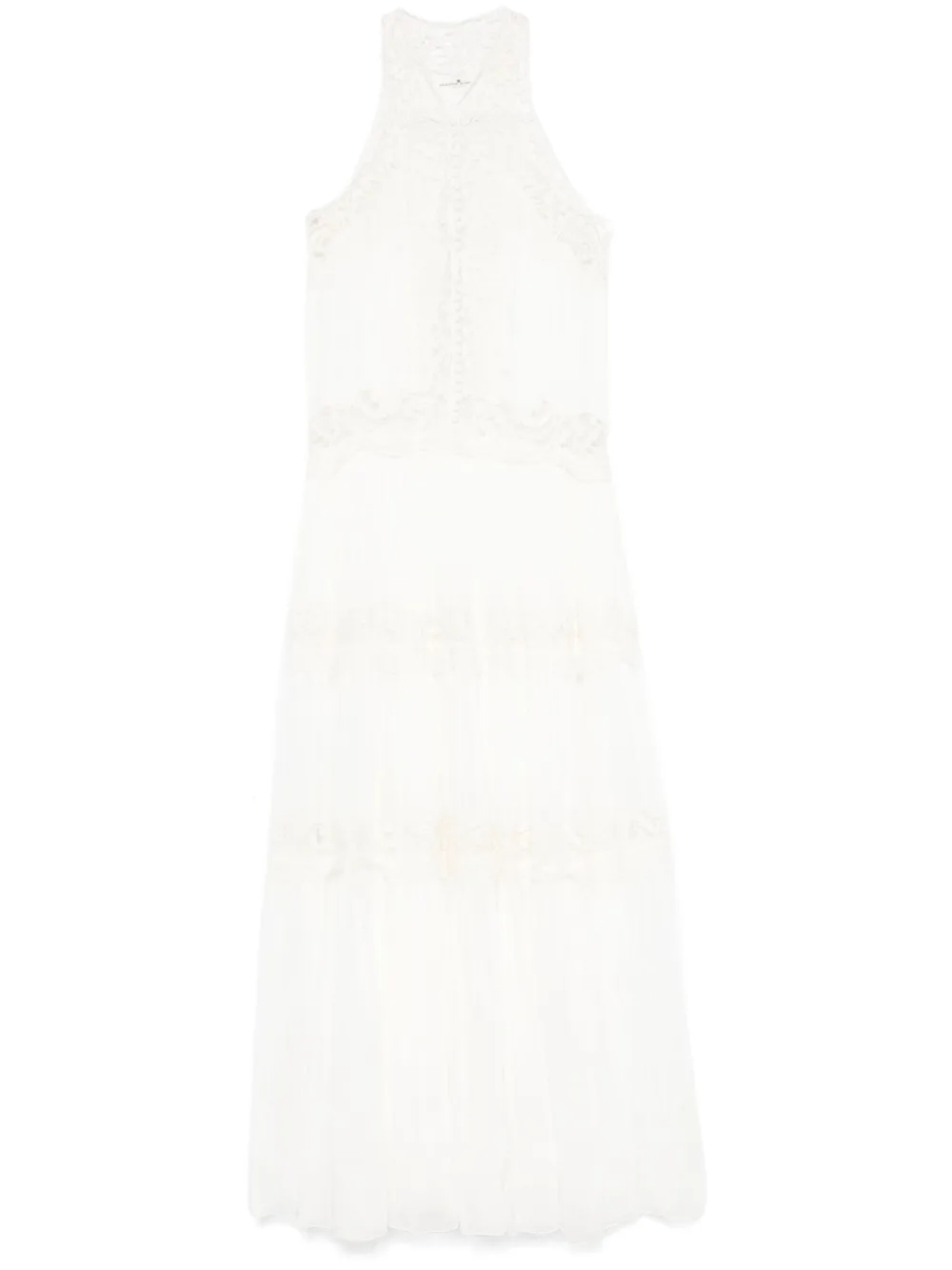 

Платье макси с кружевной вставкой Ermanno Scervino, белый