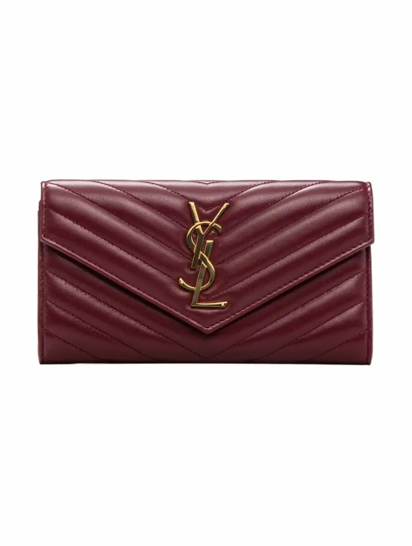 

Кожаное портмоне с логотипом Saint Laurent, бордовый