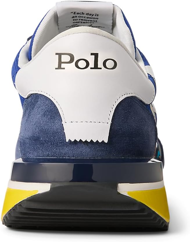 Мужские кроссовки Polo Ralph Lauren из замши и нейлона 89polo, низкие с шнуровкой, белый/синий — фото 2