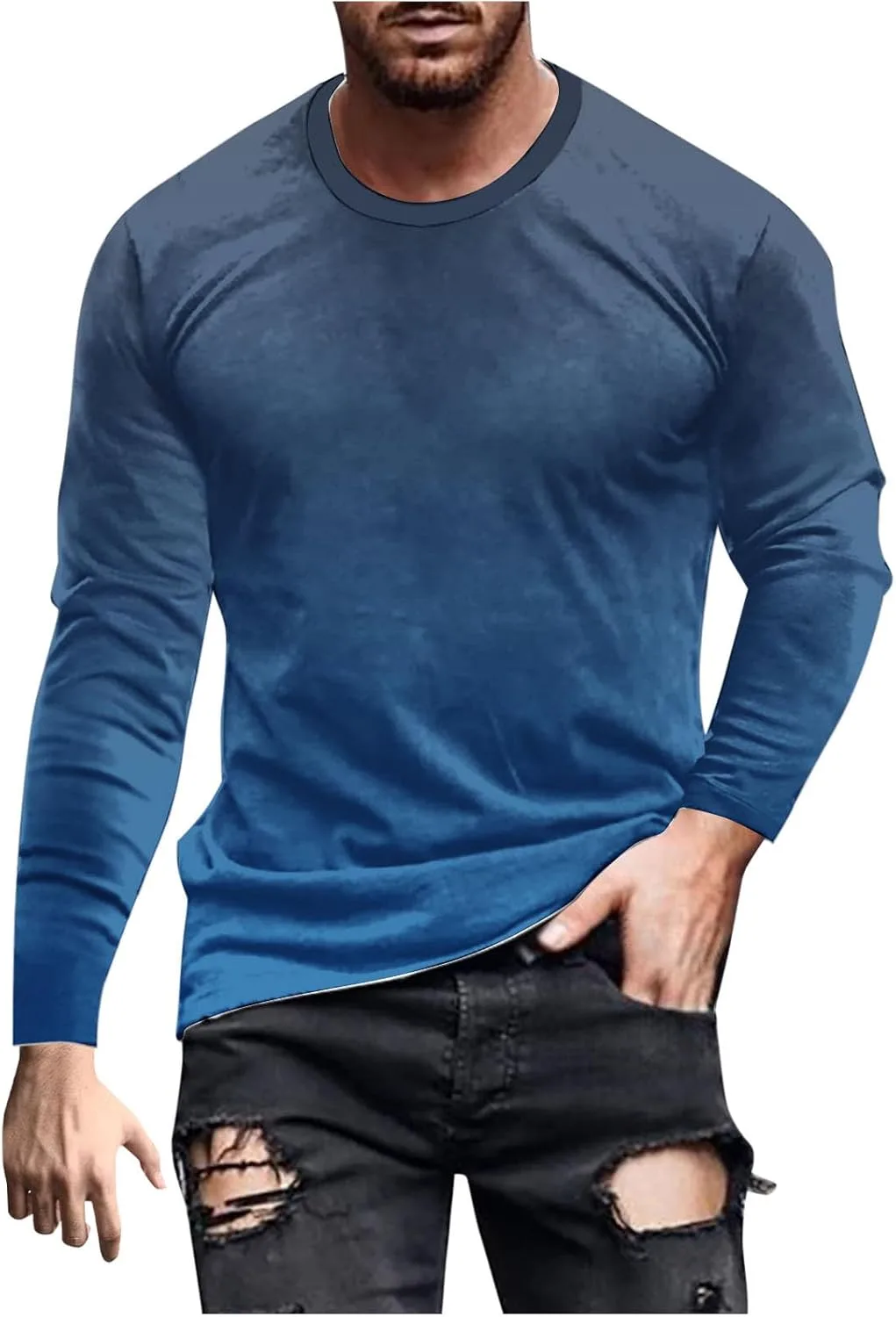 

Футболка Muscularfit Big and Tall с принтом, длинный рукав, градиент