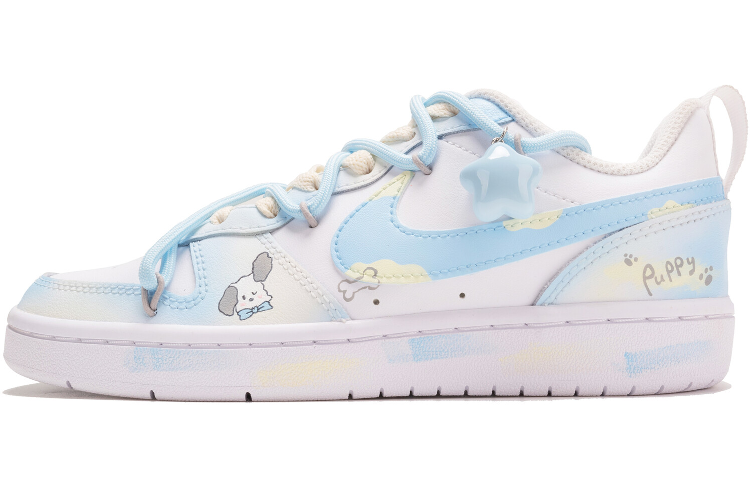 

Кроссовки Nike Court Borough Skateboard Shoes Women's Low-Top White, синий