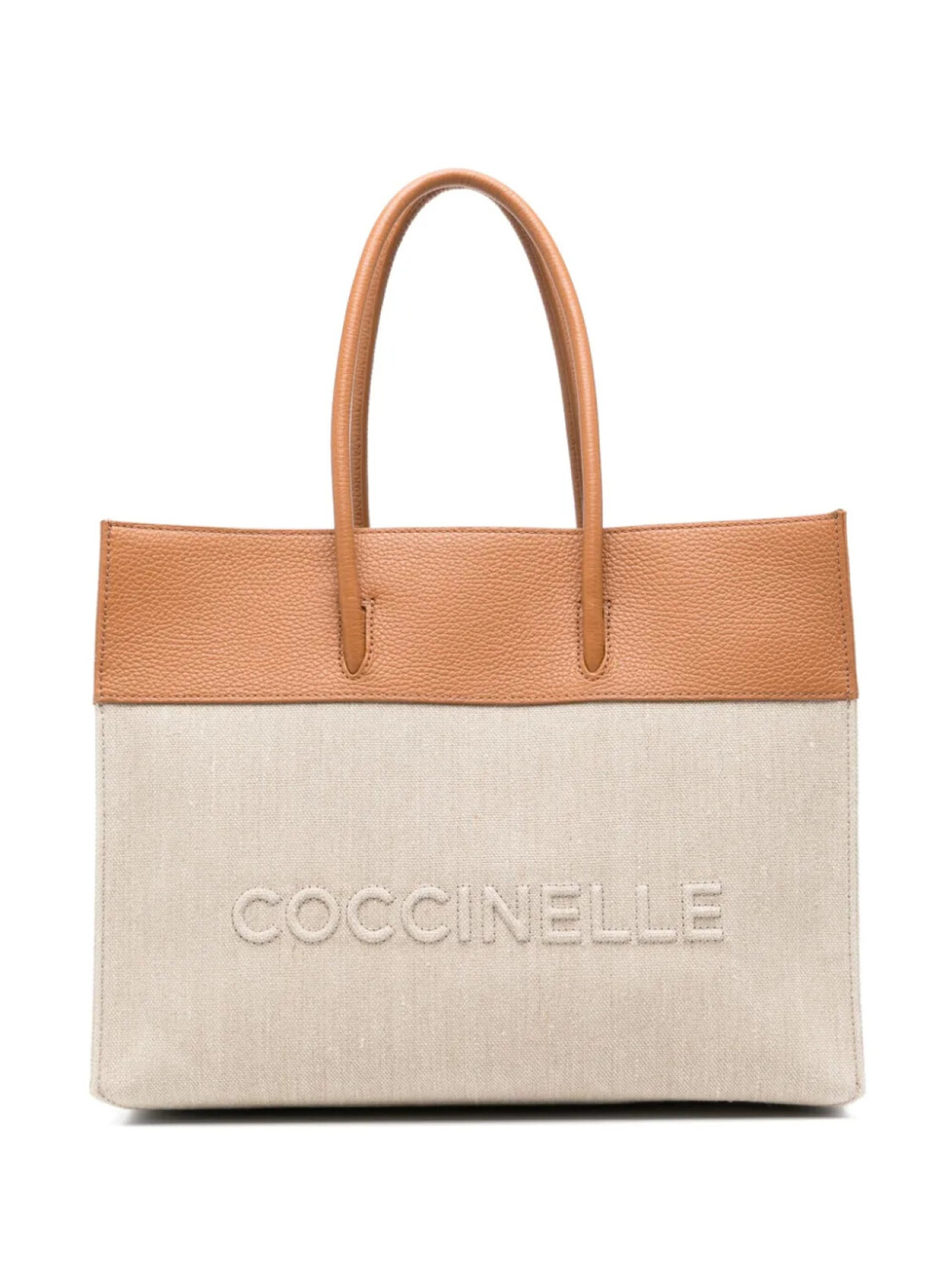 

Сумка-шоппер с тисненым логотипом Coccinelle, коричневый