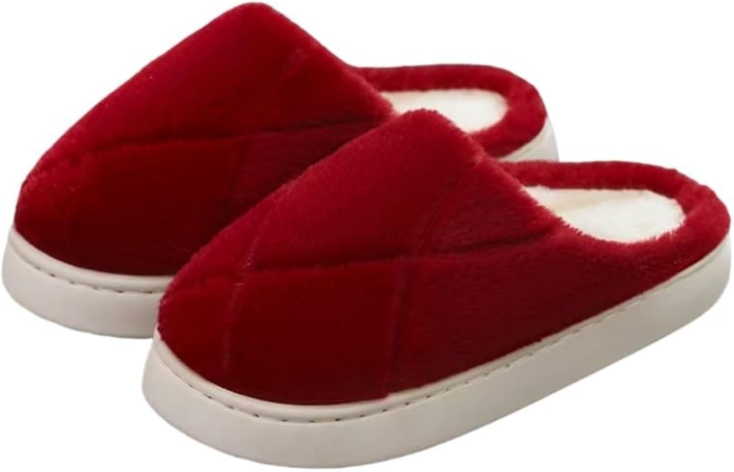 

Тапочки для женщин и мужчин с эффектом памяти, домашняя обувь на платформе, пушистые тапочки, теплые, удобные, дышащие, с противоскользящей подошвой, для дома и улицы, уютные плюшевые тапочки на ноге Generic, красный