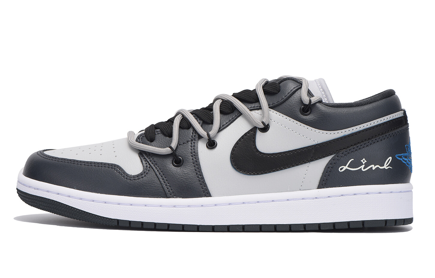 

Кроссовки Air Jordan 1 Vintage Basketball Shoes Unisex Low-top White, серый