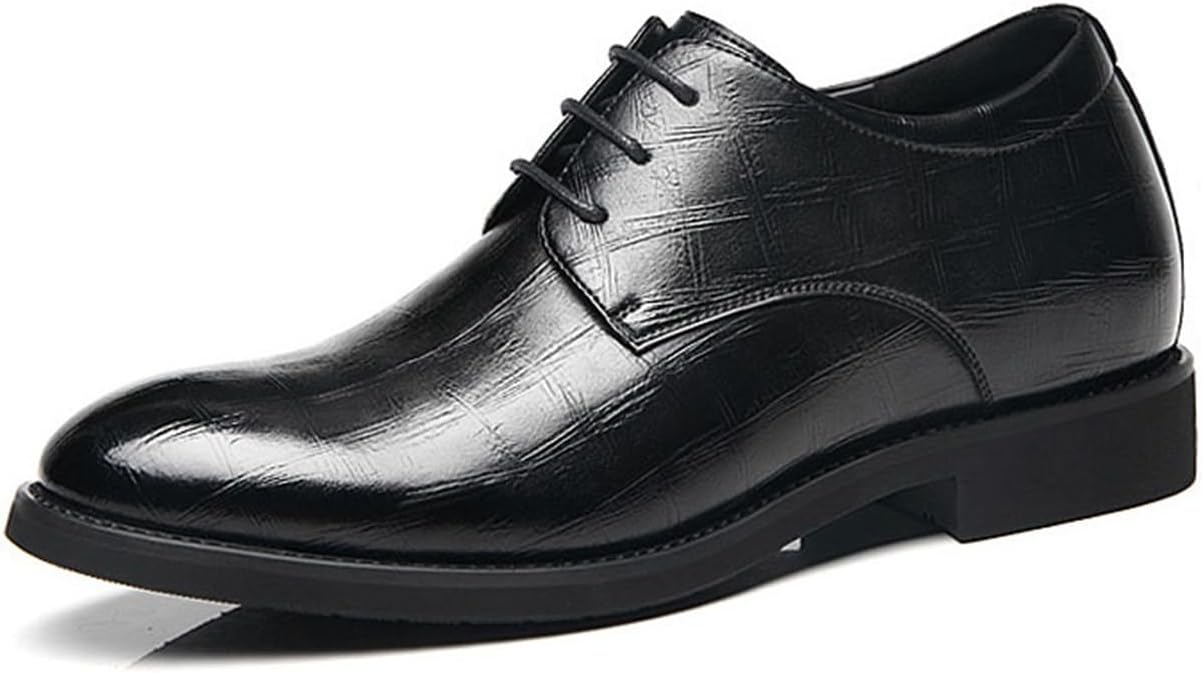 

Мужские туфли VIBLiSS с увеличением роста, оксфорды, формальные кожаные шнурованные, деловые, с нескользящей подошвой, для офиса и свадьбы, черный