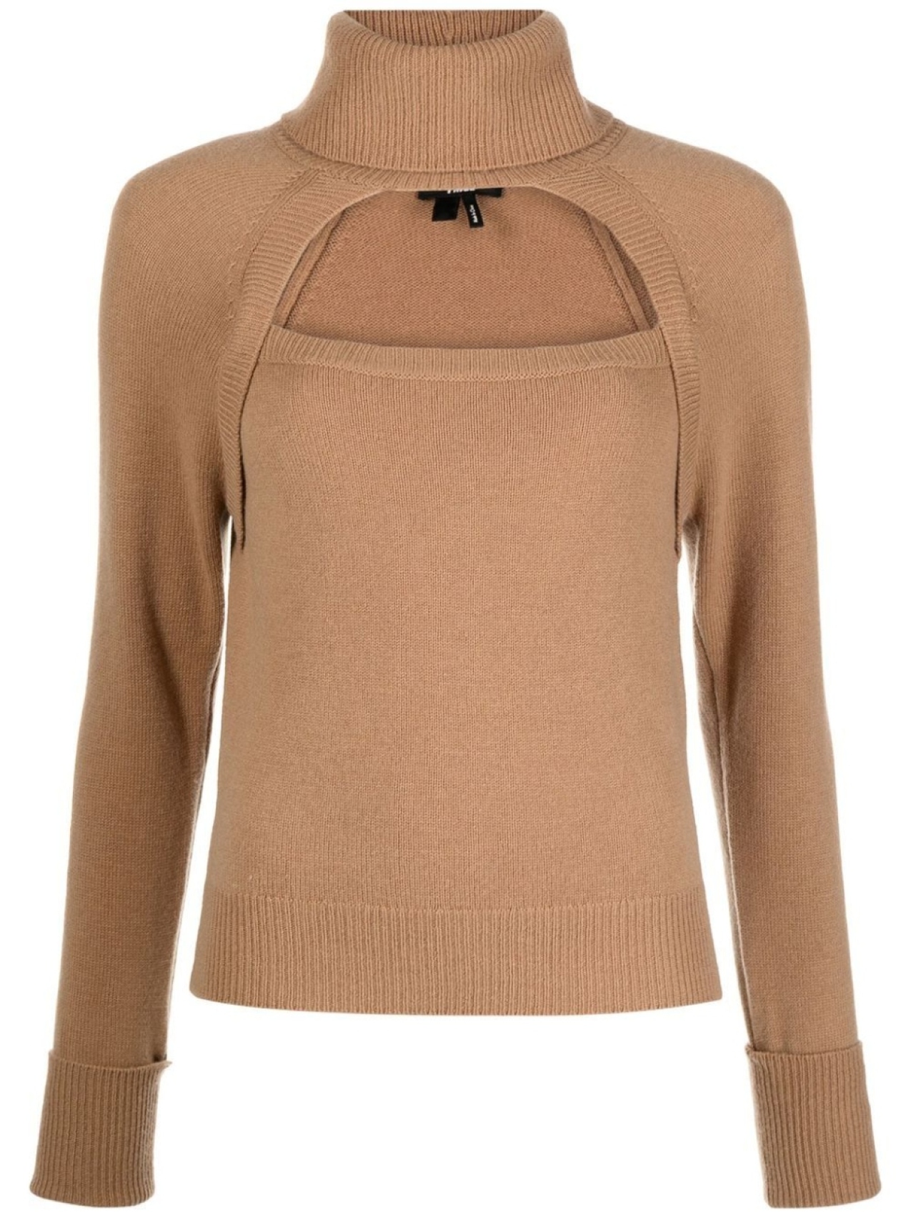 

PAIGE cut-out detail roll-neck sweater, коричневый