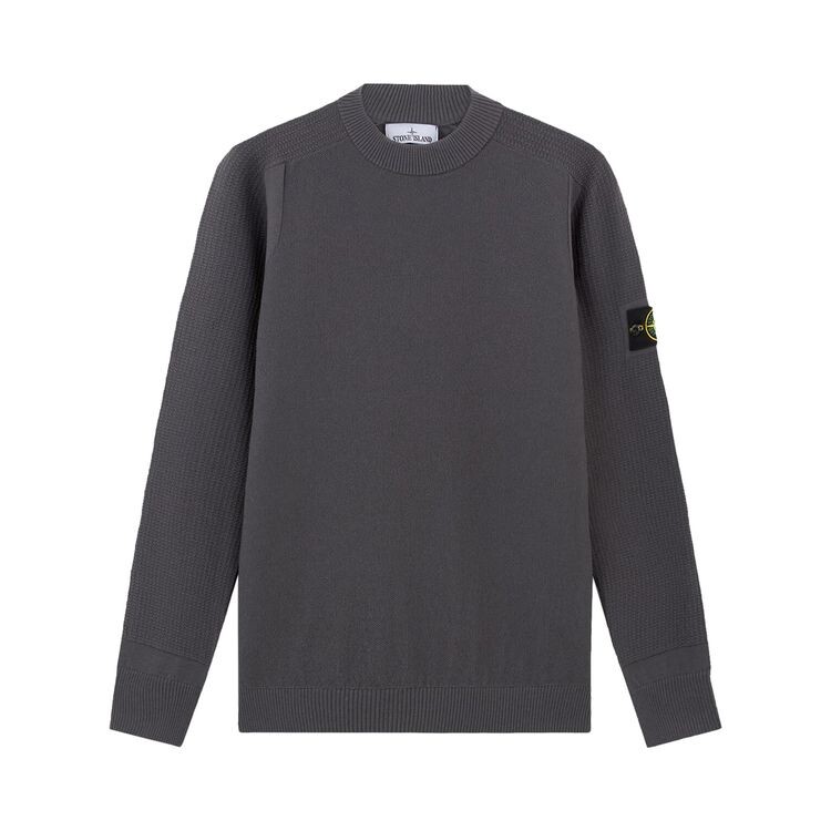 

Толстовка Stone Island RWS Wool Micro Stitch Crewneck Lead Grey, серый