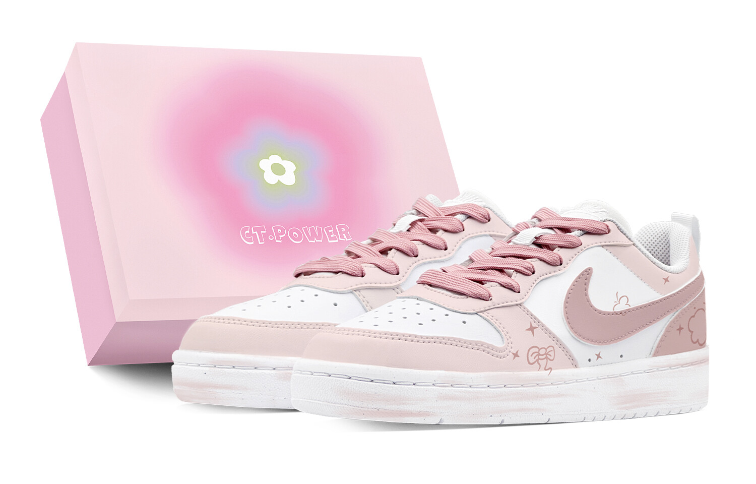 

Кеды, обувь для скейтбординга Court Borough, женская, низкая, розовый Nike, розовый/белый