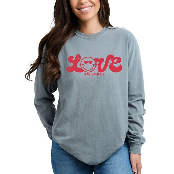 

SWSmiley love cursive - женская футболка с длинным рукавом, окрашенная в готовом виде Simply Sage Market, Grey, Серый, SWSmiley love cursive - женская футболка с длинным рукавом, окрашенная в готовом виде Simply Sage Market, Grey
