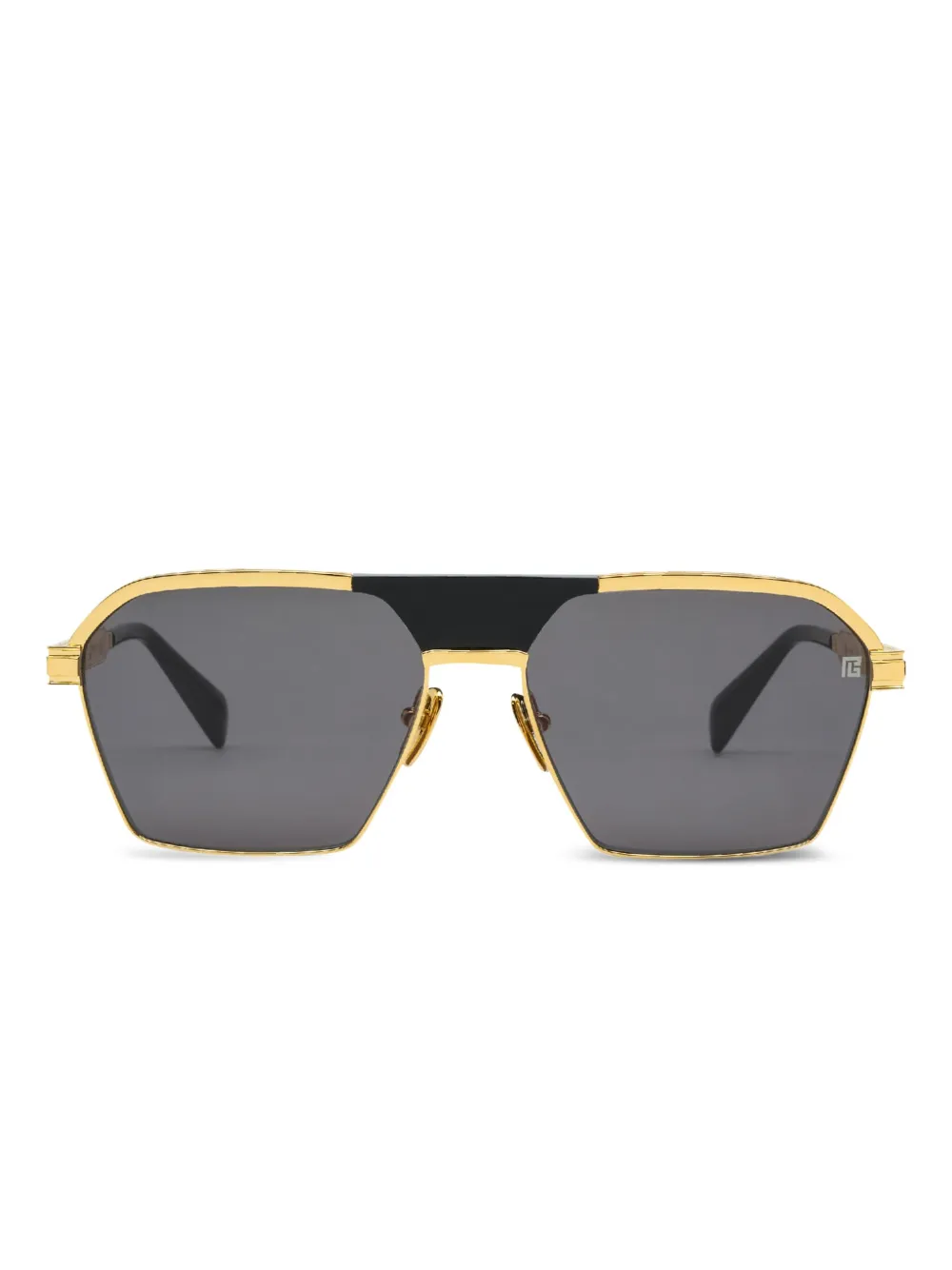 

Солнцезащитные очки в квадратной оправе Balmain Eyewear, золотой